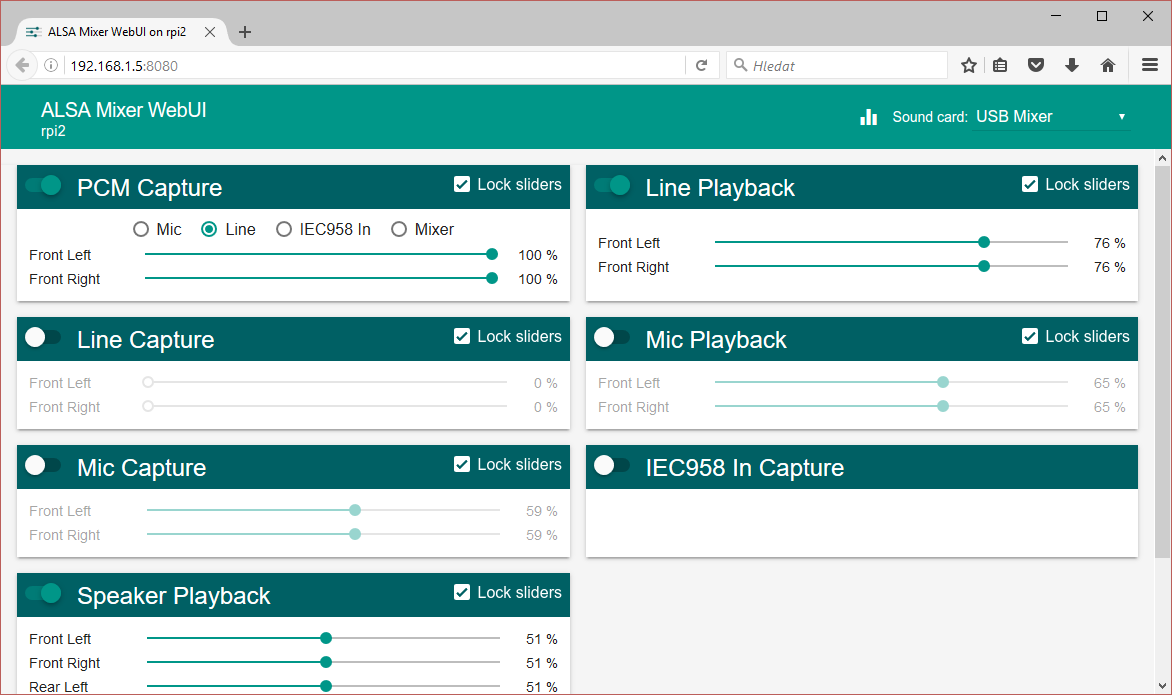 Alsa Mixer Webui